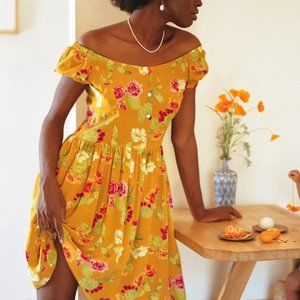 Beatrice Valenzuela dress, Saffron Opuntia Silk